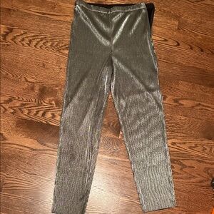 House of Harlow Shimmering Silver Metallic Pants